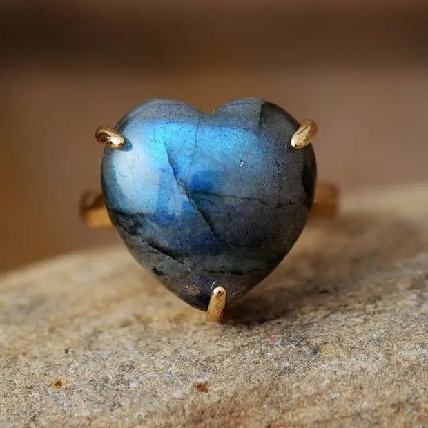 Bague "Coeur" en Labradorite