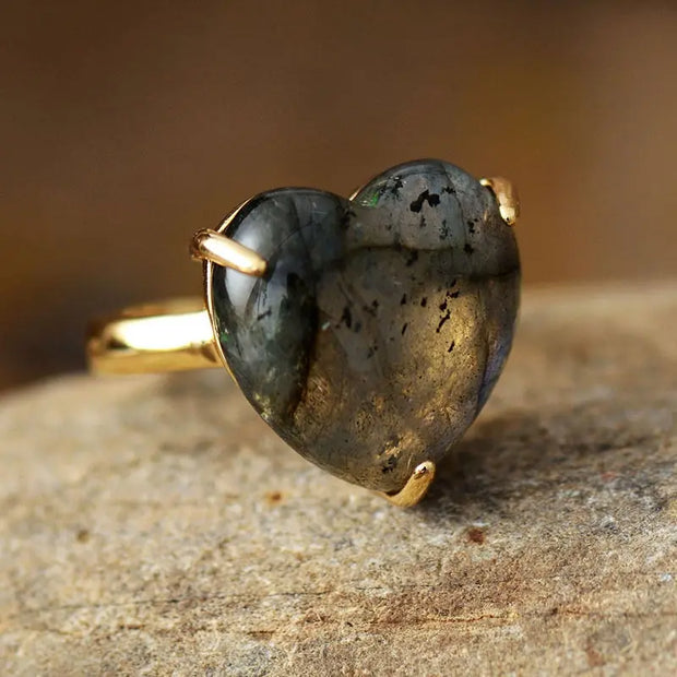 Bague "Coeur" en Labradorite