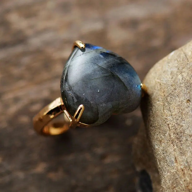 Bague "Coeur" en Labradorite