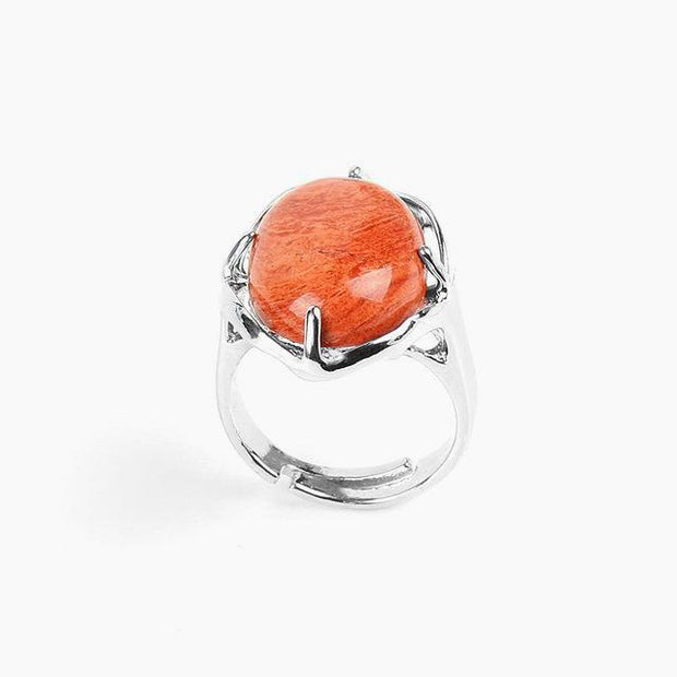 Bague "Equilibre" en Jaspe Rouge