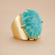Bague "Floraison" en Amazonite