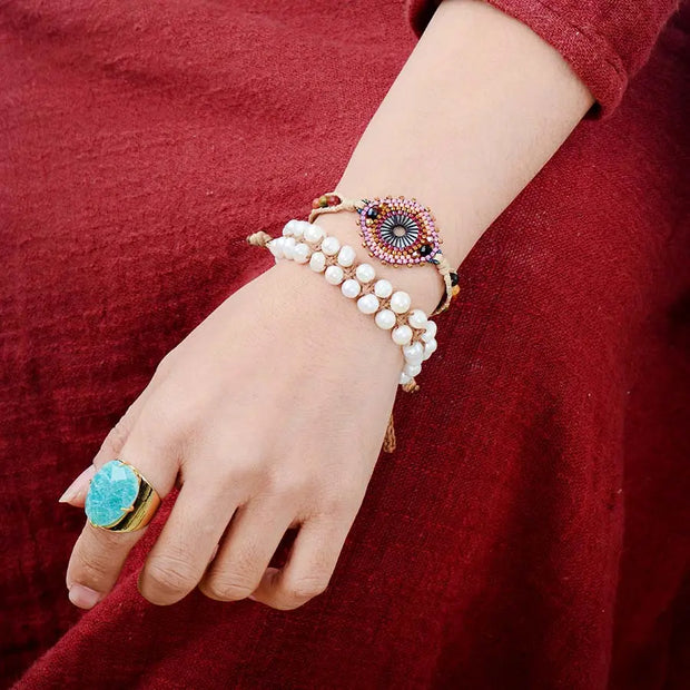 Bague "Floraison" en Amazonite