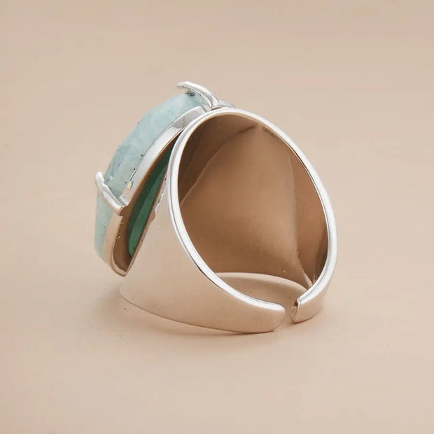Bague "Floraison" en Amazonite