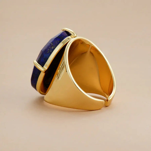 Bague "Fluidité" en Lapis-lazuli