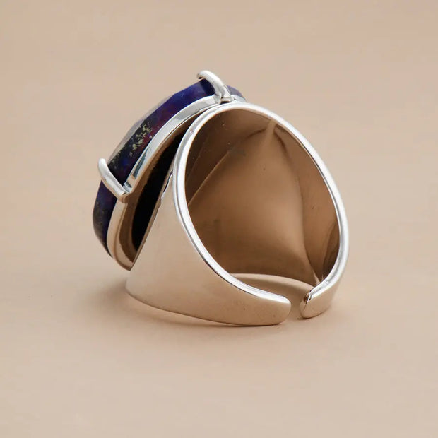 Bague "Fluidité" en Lapis-lazuli