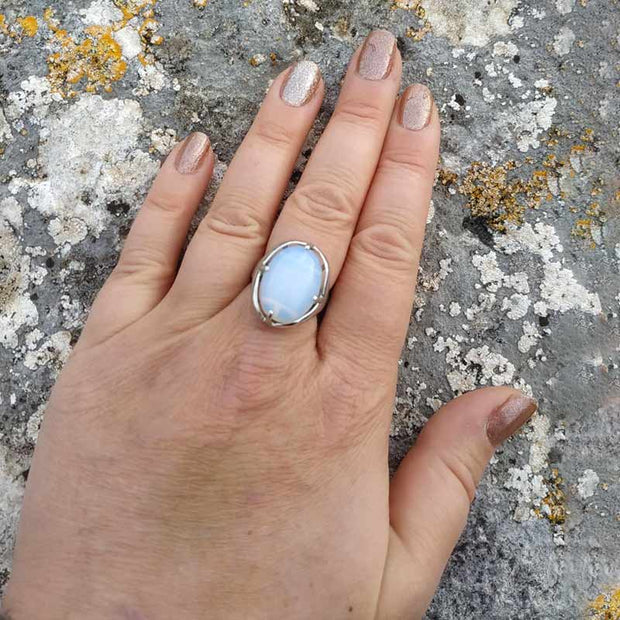 Bague "Libération" en Opaline