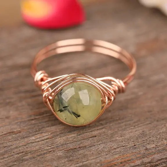 Bague "Perception" en préhnite