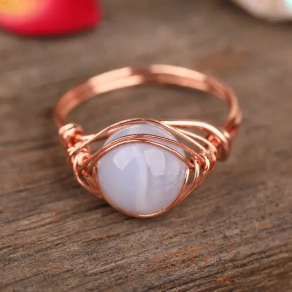 Bague "Perception" en agate violette 