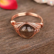 Bague "Perception" en quartz fumé