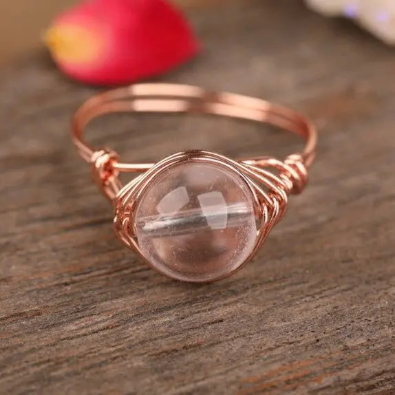 Bague "Perception" en quartz blanc