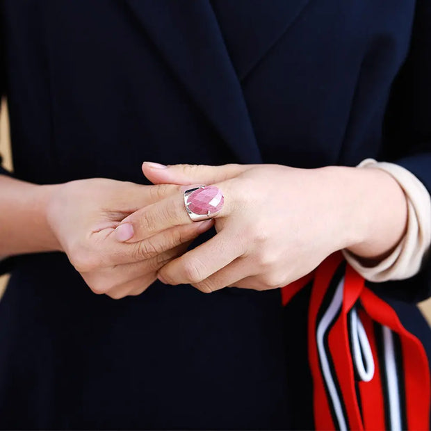 Bague "Réconciliation" en Rhodonite