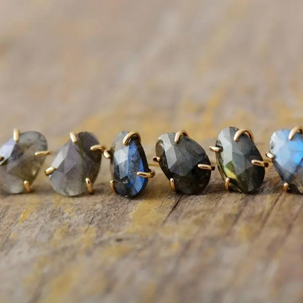 Boucles d'oreilles "Céleste" en Labradorite