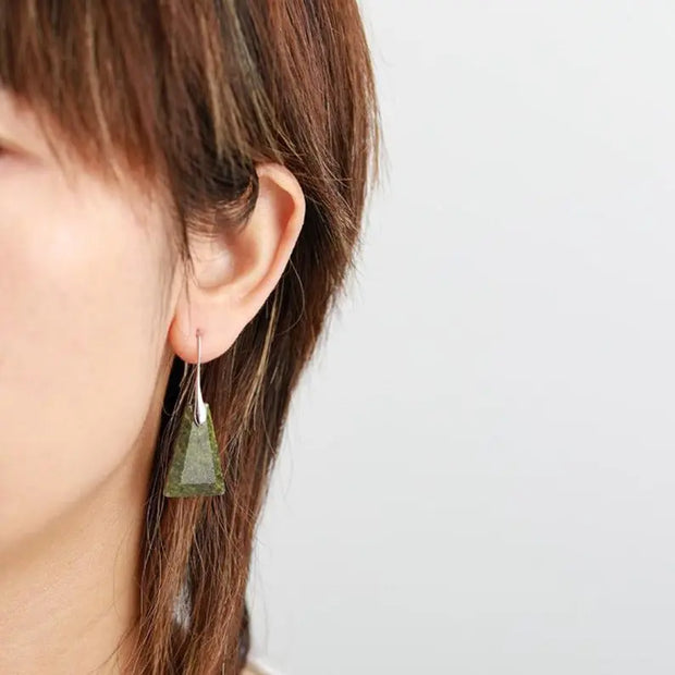 Boucles d'oreilles "Courage" en Jaspe vert