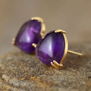 Boucles d'oreilles "Coeur" en Améthyste