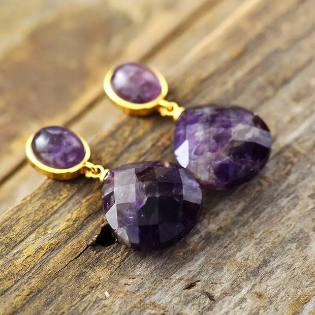 Boucles d'oreilles "Dionysos" en Améthyste