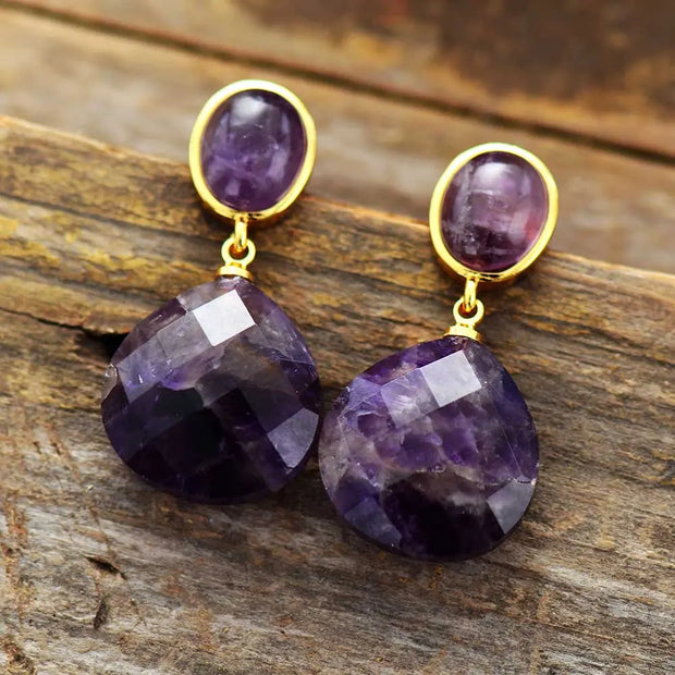 Boucles d'oreilles "Dionysos" en Améthyste