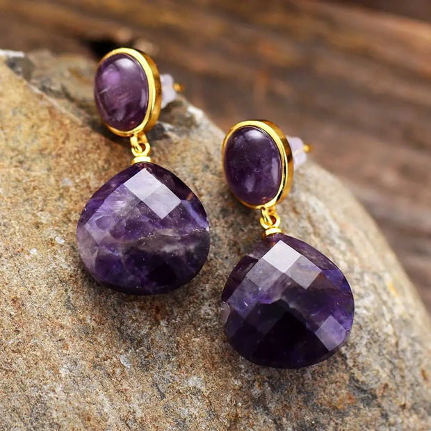 Boucles d'oreilles "Dionysos" en Améthyste