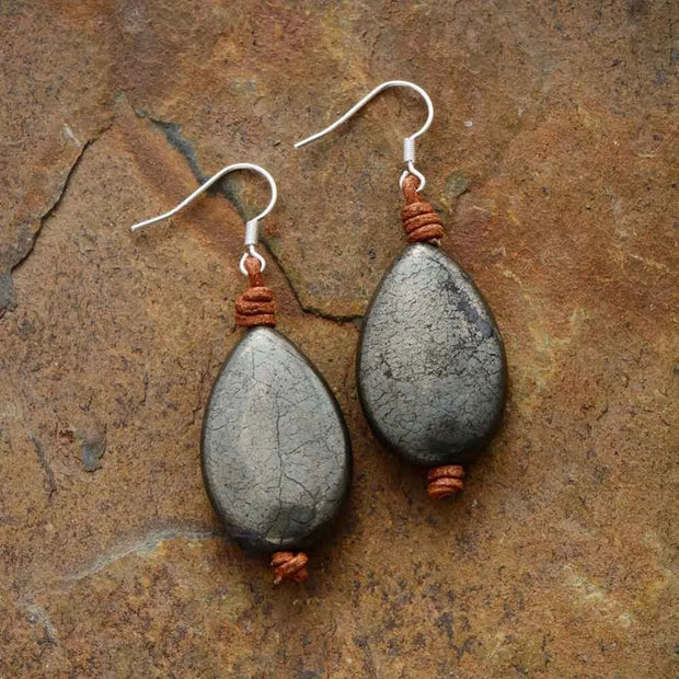 Boucles d'oreilles "Diplomatie" en Pyrite