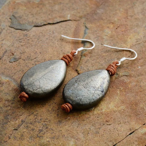 Boucles d'oreilles "Diplomatie" en Pyrite