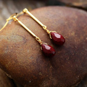 Boucles d'oreilles "Endurance" en Jaspe rouge
