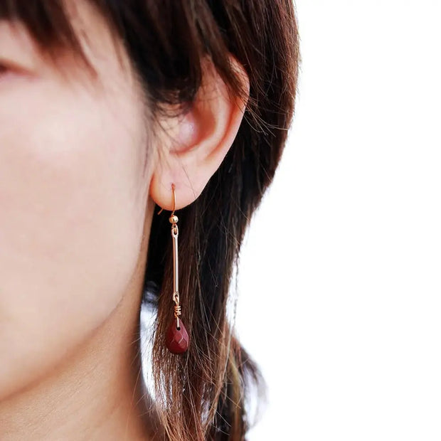 Boucles d'oreilles "Endurance" en Jaspe rouge