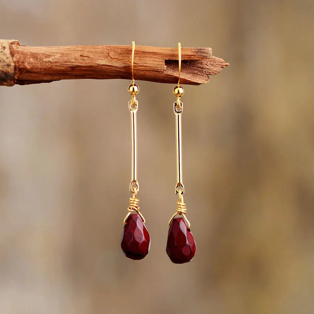Boucles d'oreilles "Endurance" en Jaspe rouge