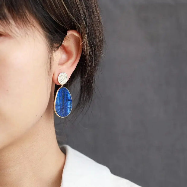 Boucles d'oreilles "Force de vie" en Lapis-lazuli