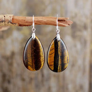 Boucles d'oreilles "Fraîcheur" en oeil de tigre