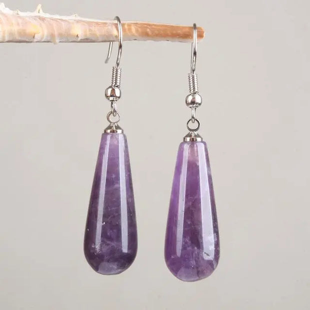 Boucles d'oreilles "Gouttes d'eau" en Améthyste