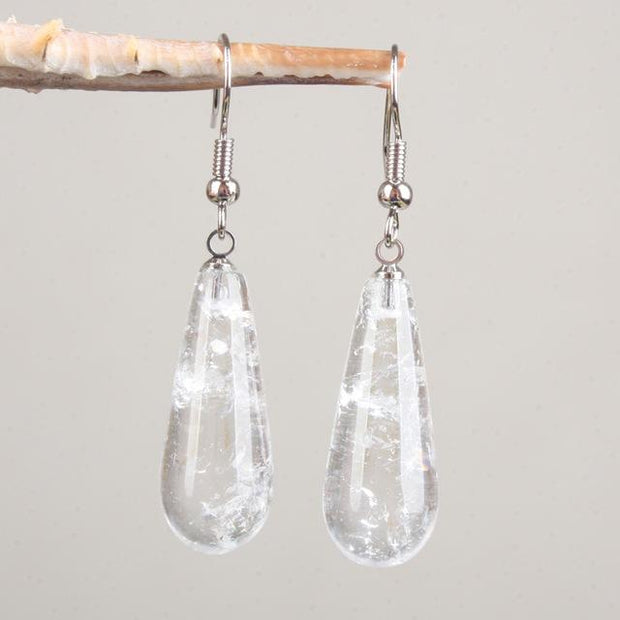 Boucles d'oreilles "Gouttes d'eau" en Cristal de Roche