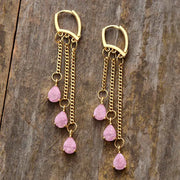 Boucles d'oreilles "Hécate" en Quartz rose