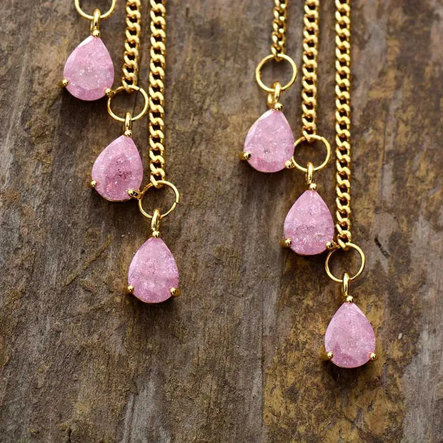 Boucles d'oreilles "Hécate" en Quartz rose