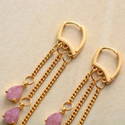 Boucles d'oreilles "Hécate" en Quartz rose