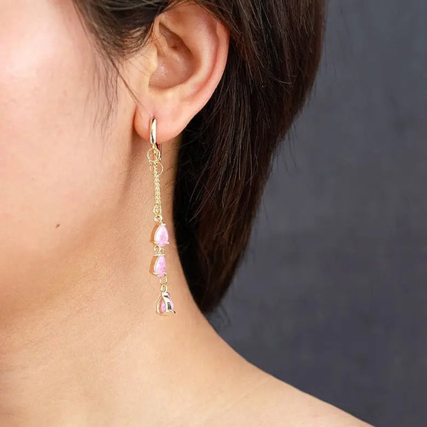 Boucles d'oreilles "Hécate" en Quartz rose