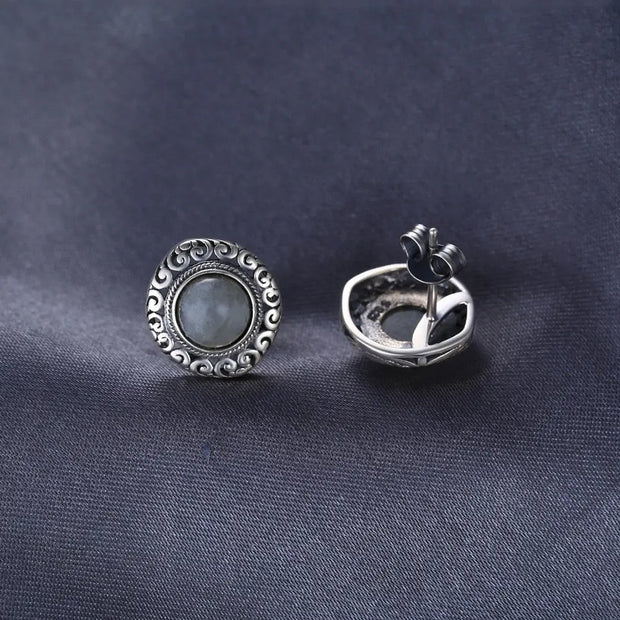 Boucles d'oreilles "Lumineuse" en Labradorite et Argent 925