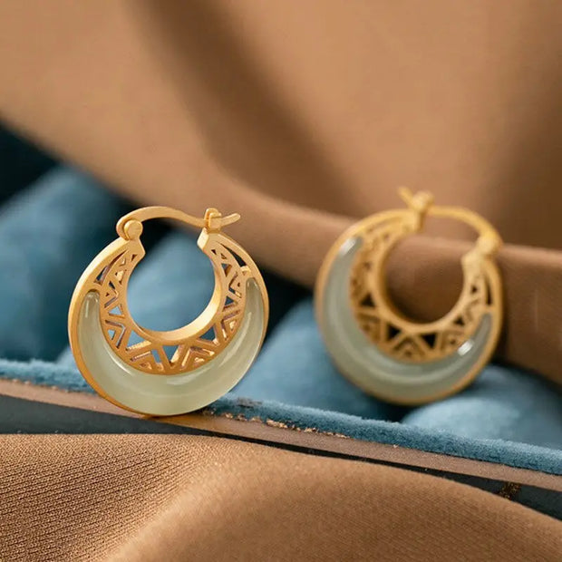 Boucles d'oreilles "Lune" en Jade