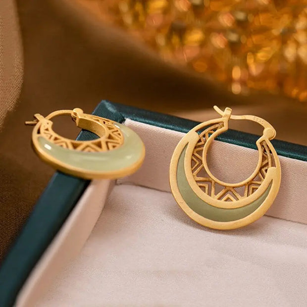 Boucles d'oreilles "Lune" en Jade