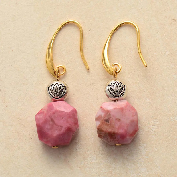 Boucles d'oreilles "Mémoire" en Rhodonite