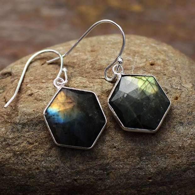 Boucles d'oreilles en Labradorite 
