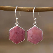 Boucles d'oreilles en Labradorite / Apatite / Rhodonite