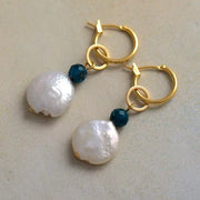 Boucles d'oreilles en perle d'eau douce et Apatite