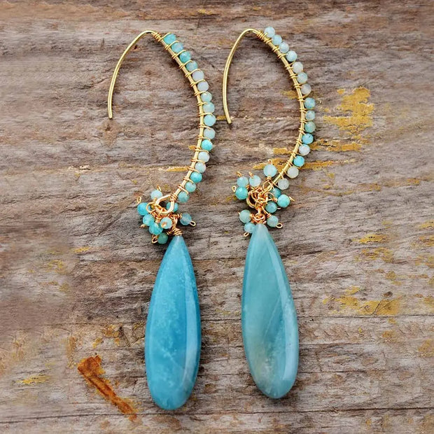 Boucles d'oreilles en pierre Amazonite