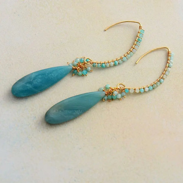 Boucles d'oreilles en pierre Amazonite
