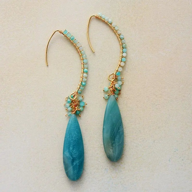 Boucles d'oreilles en pierre Amazonite