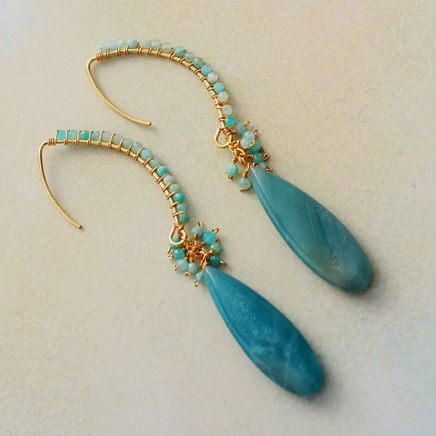 Boucles d'oreilles en pierre Amazonite