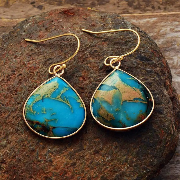 Boucles d'oreilles en pierre Turquoise