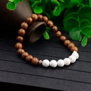 Bracelet "Guérison" en Bois et Howlite