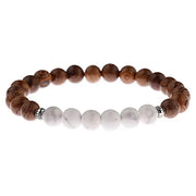 Bracelet "Guérison" en Bois et Howlite