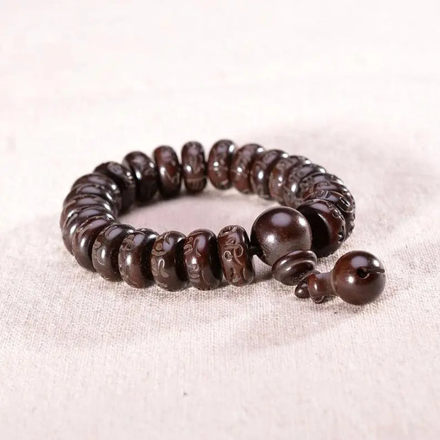 Bracelet "Mantra" tibétain en Bois naturel