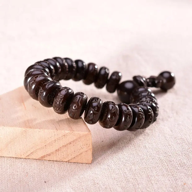 Bracelet "Mantra" tibétain en Bois naturel